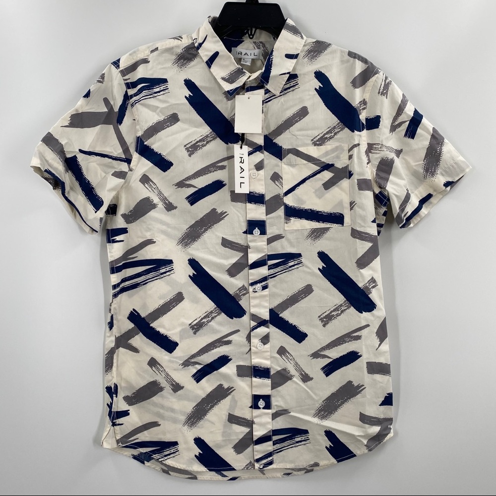 The Rail Print Woven Hawaiian Shirt Brushed Ink